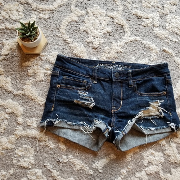 American Eagle Outfitters Pants - American Eagle Distressed Denim Jean Shorts Size 4